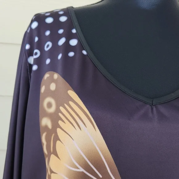 NEW Plus Size & Curve Butterfly Rose Print Above-the-knee ROSEGAL Dress (3X) - Picture 8 of 12